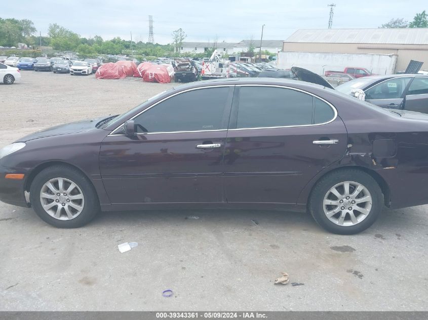 2004 Lexus Es 330 VIN: JTHBA30G440011091 Lot: 39343361