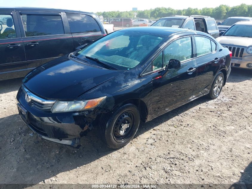 2012 Honda Civic Lx VIN: 19XFB2F58CE014761 Lot: 39344727