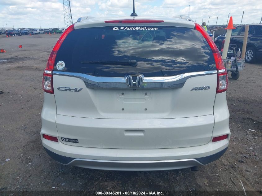 2015 Honda Cr-V Ex-L VIN: 5J6RM4H70FL025907 Lot: 39345281