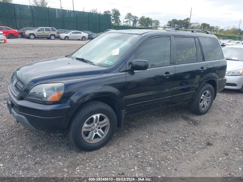 2005 Honda Pilot Ex-L VIN: 5FNYF18515B060580 Lot: 39345610