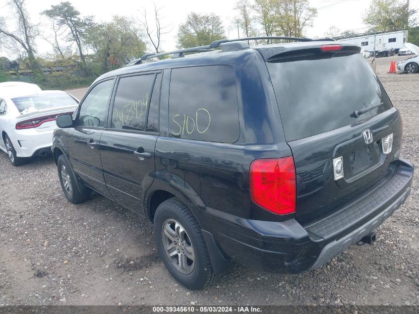 2005 Honda Pilot Ex-L VIN: 5FNYF18515B060580 Lot: 39345610