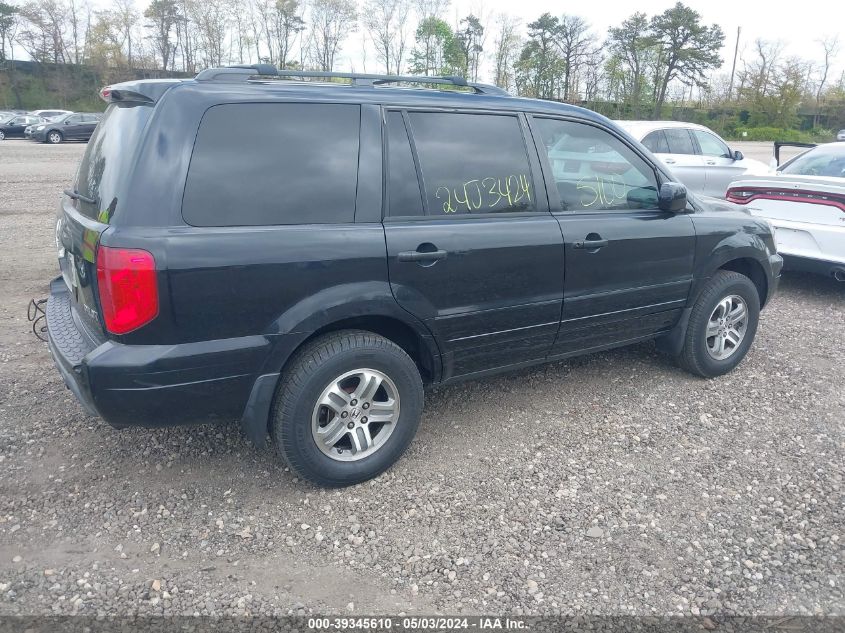 2005 Honda Pilot Ex-L VIN: 5FNYF18515B060580 Lot: 39345610