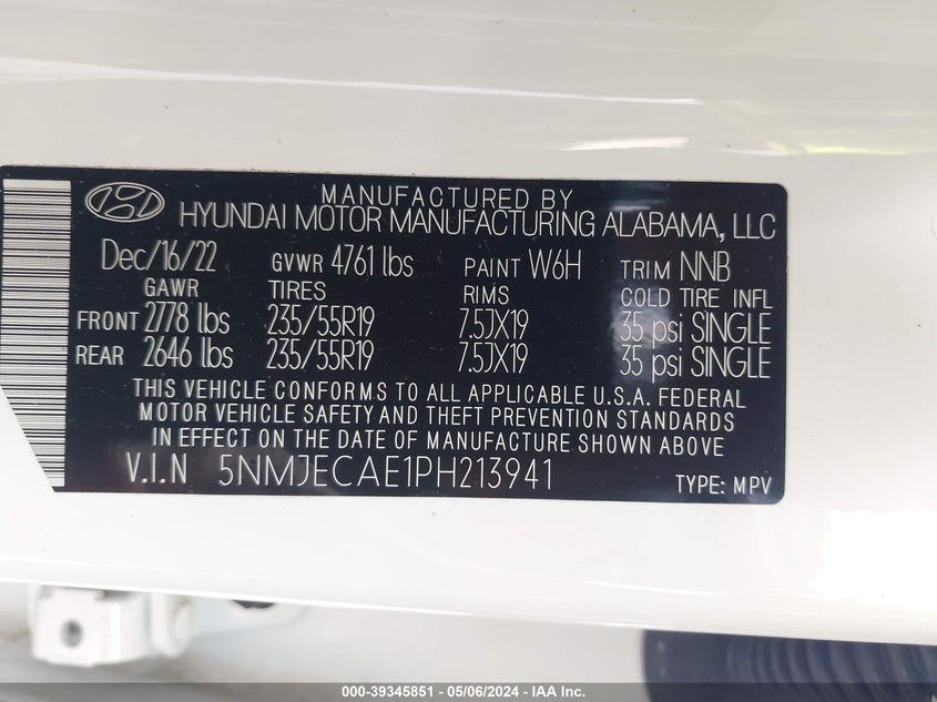 2023 HYUNDAI TUCSON LIMITED - 5NMJECAE1PH213941