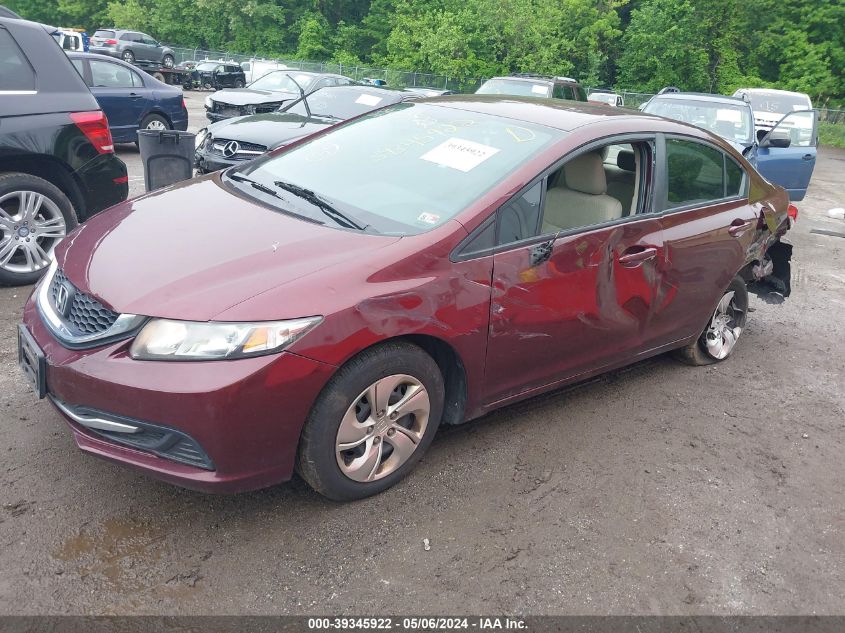 2015 Honda Civic Lx VIN: 19XFB2F50FE227272 Lot: 39345922