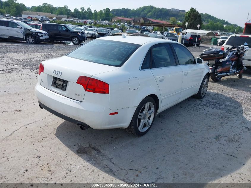 2007 Audi A4 2.0T VIN: WAUAF78EX7A203605 Lot: 39345955