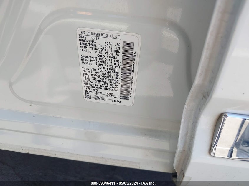 2013 NISSAN ROGUE S - JN8AS5MT1DW554607