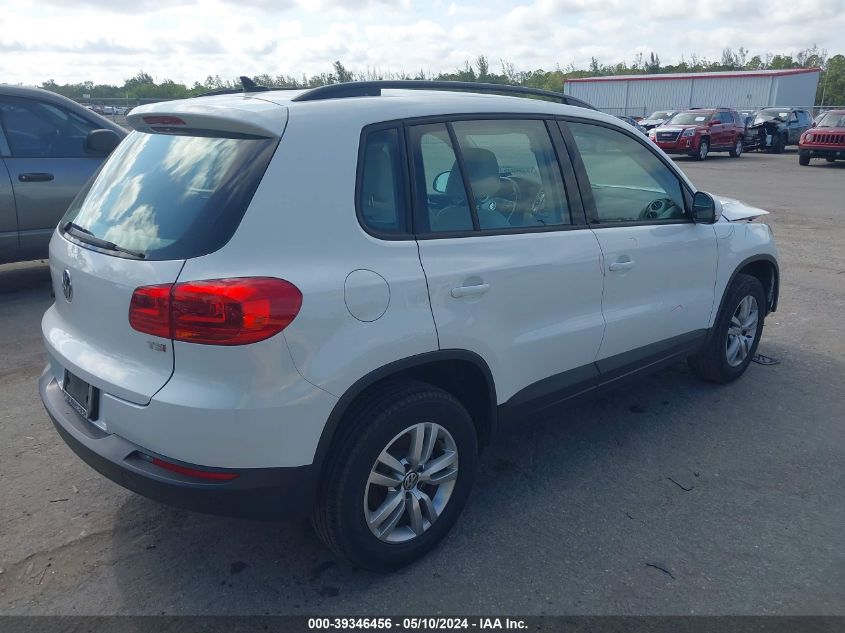 2017 Volkswagen Tiguan 2.0T/2.0T S VIN: WVGAV7AX6HK039746 Lot: 39346456