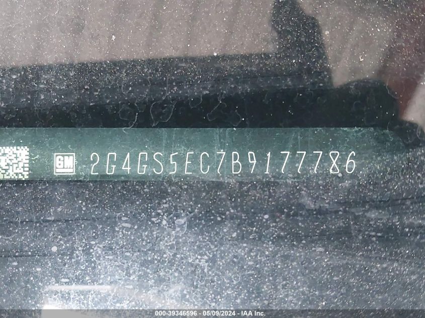 2011 Buick Regal Cxl Oshawa VIN: 2G4GS5EC7B9177786 Lot: 39346596