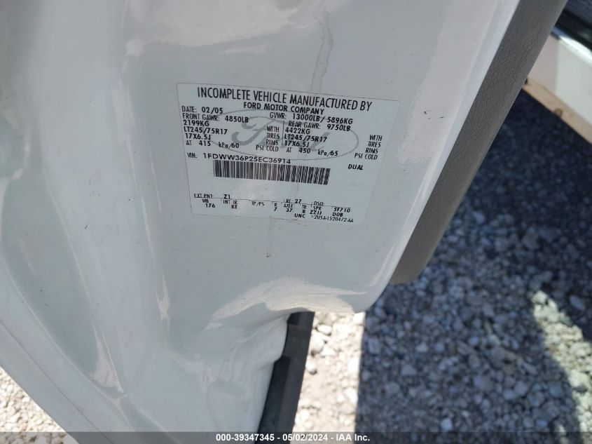 2005 Ford F-350 Lariat/Xl/Xlt VIN: 1FDWW36P25EC36914 Lot: 39347345