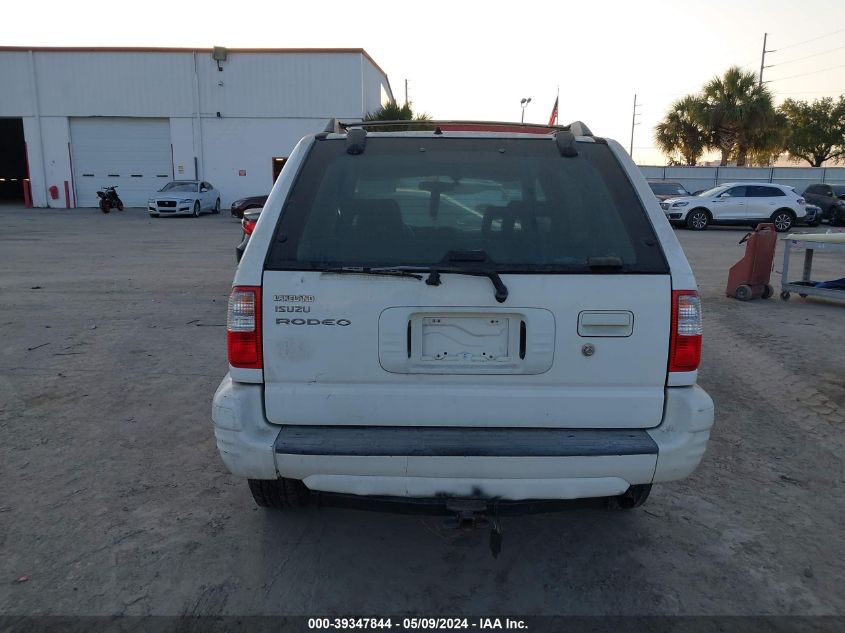 2001 Isuzu Rodeo VIN: 4S2CK5AWA14314572 Lot: 39347844