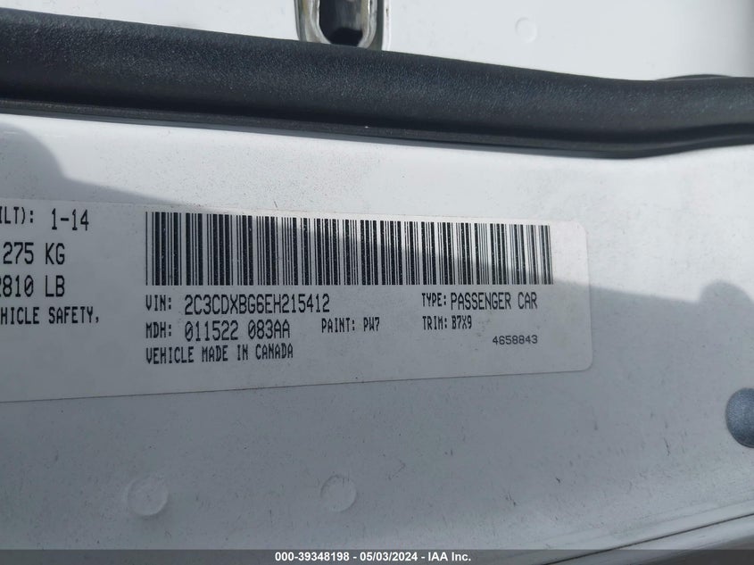 2014 DODGE CHARGER SE - 2C3CDXBG6EH215412