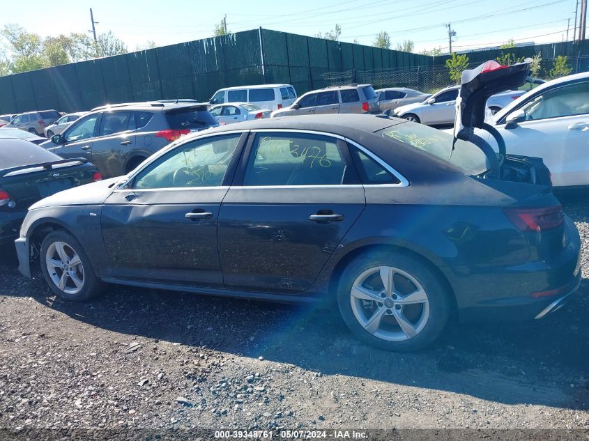 2019 Audi A4 45 Premium VIN: WAUDNAF42KA022272 Lot: 39348761