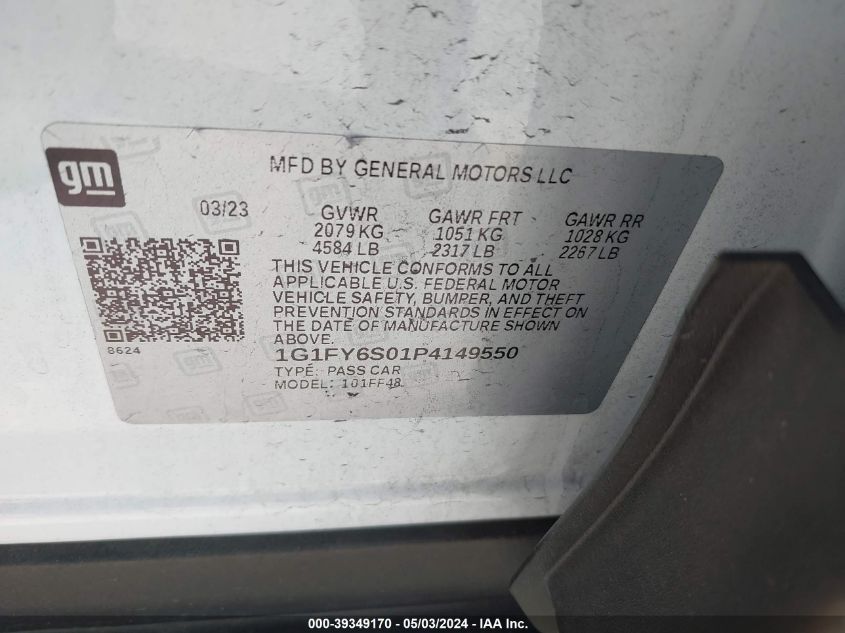 1G1FY6S01P4149550 2023 Chevrolet Bolt Euv Fwd Lt