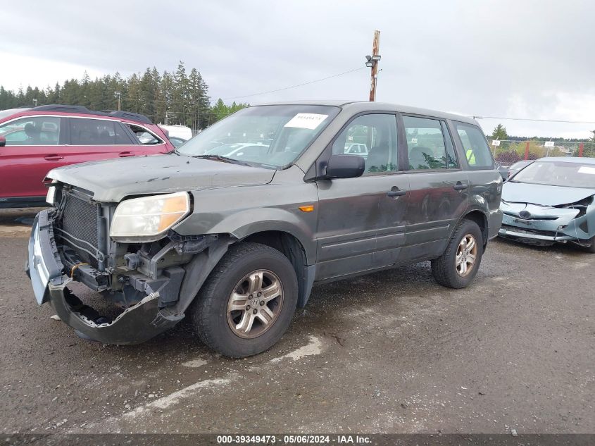 2006 Honda Pilot Lx VIN: 5FNYF28176B040354 Lot: 39349473