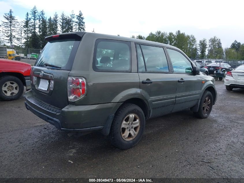 2006 Honda Pilot Lx VIN: 5FNYF28176B040354 Lot: 39349473