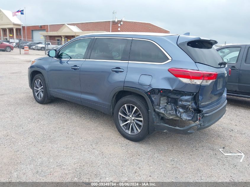 2018 Toyota Highlander Xle VIN: 5TDJZRFH2JS809655 Lot: 39349784