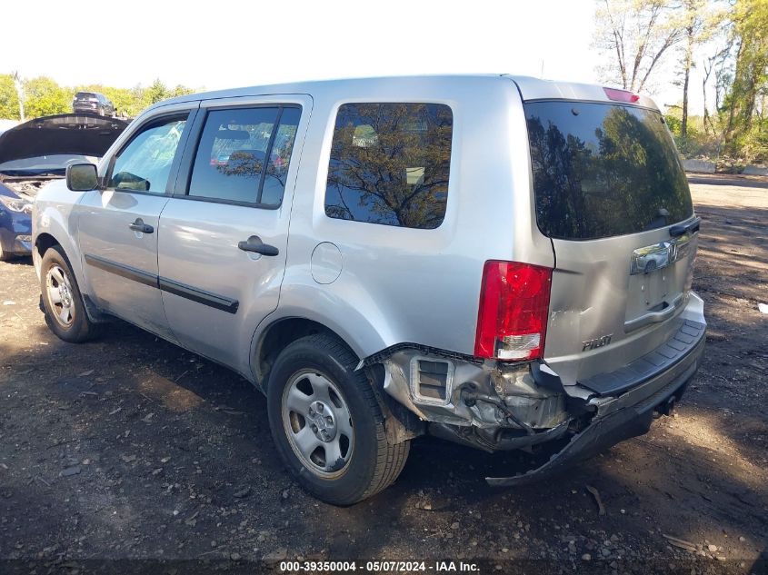 2013 Honda Pilot Lx VIN: 5FNYF4H27DB020977 Lot: 39350004