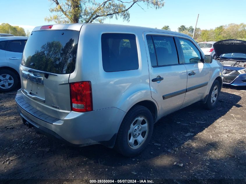 2013 Honda Pilot Lx VIN: 5FNYF4H27DB020977 Lot: 39350004