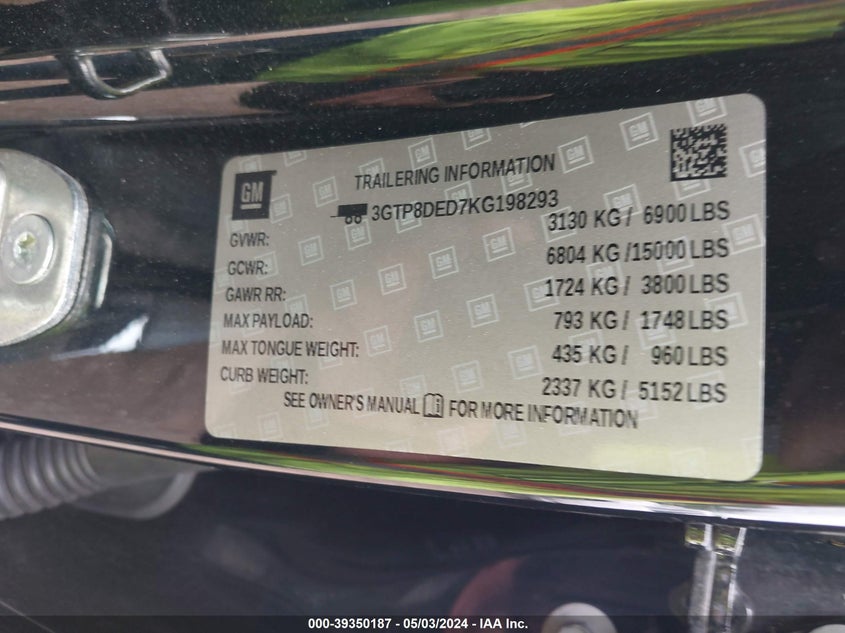 2019 GMC SIERRA 1500 SLT - 3GTP8DED7KG198293