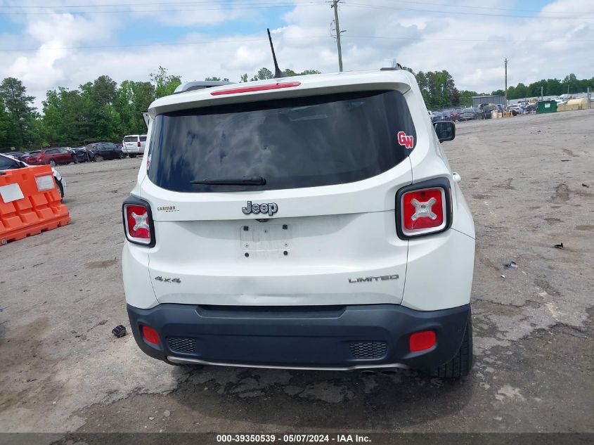 2016 Jeep Renegade Limited VIN: ZACCJBDT4GPE26904 Lot: 39350539