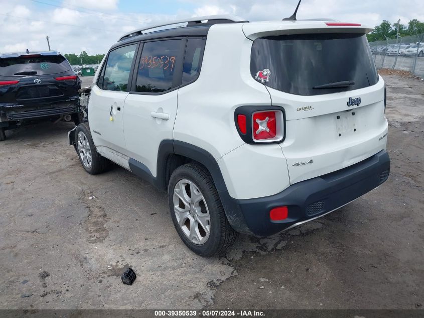 2016 Jeep Renegade Limited VIN: ZACCJBDT4GPE26904 Lot: 39350539