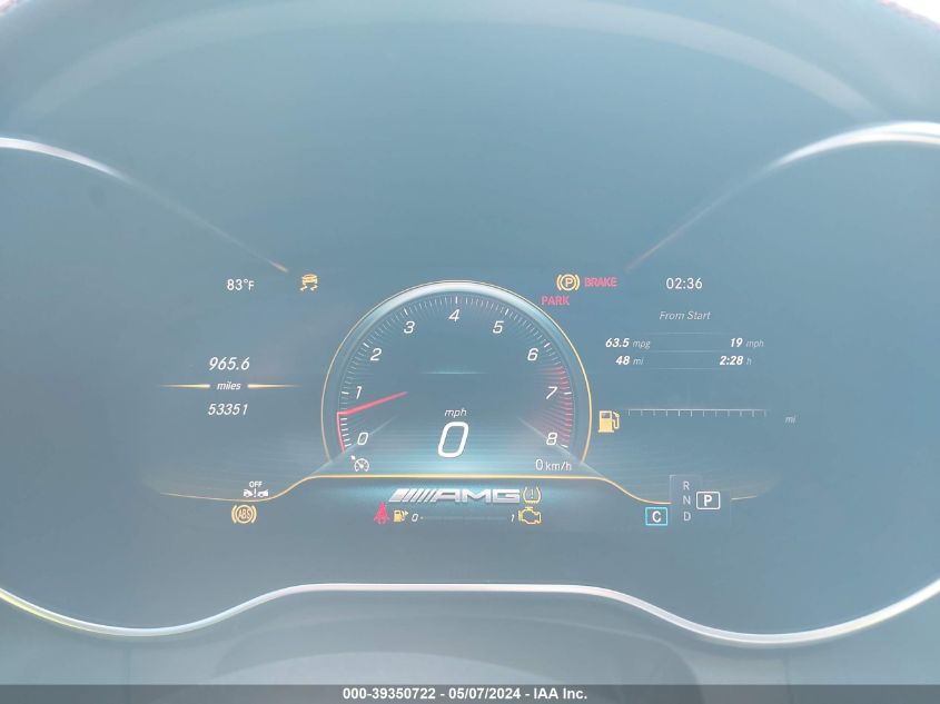 2019 MERCEDES-BENZ AMG C 43 VIN: WDDWJ6EB6KF838124