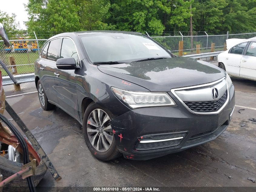 2016 Acura Mdx Technology Acurawatch Plus Packages/Technology Package VIN: 5FRYD4H46GB046271 Lot: 39351018