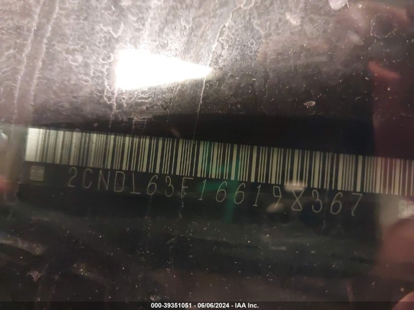 2006 Chevrolet Equinox Lt VIN: 2CNDL63F166198367 Lot: 39351051