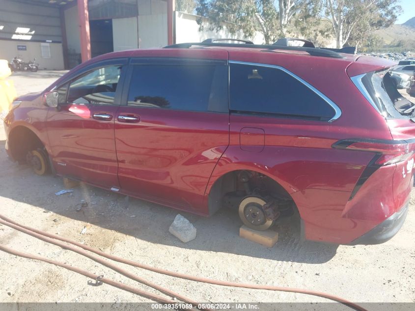 2021 Toyota Sienna Xle VIN: 5TDYRKEC3MS067783 Lot: 40780667