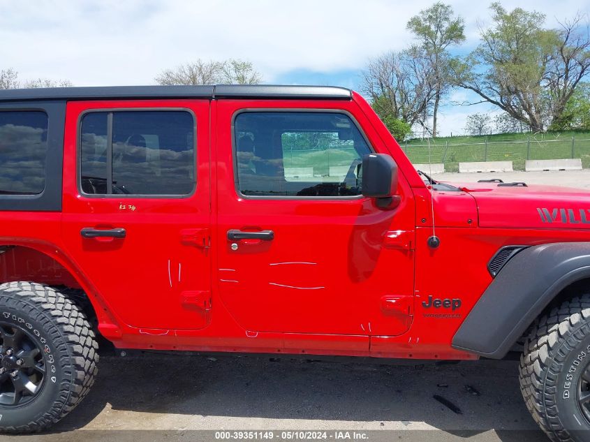 2021 Jeep Wrangler Unlimited Willys 4X4 VIN: 1C4HJXDN3MW711189 Lot: 39351149