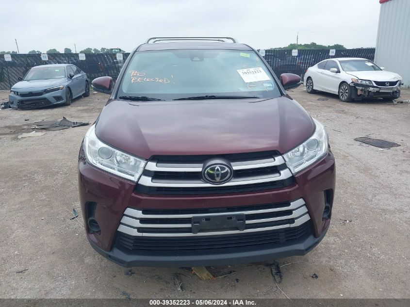 2019 Toyota Highlander Le VIN: 5TDZARFHXKS056047 Lot: 39352223