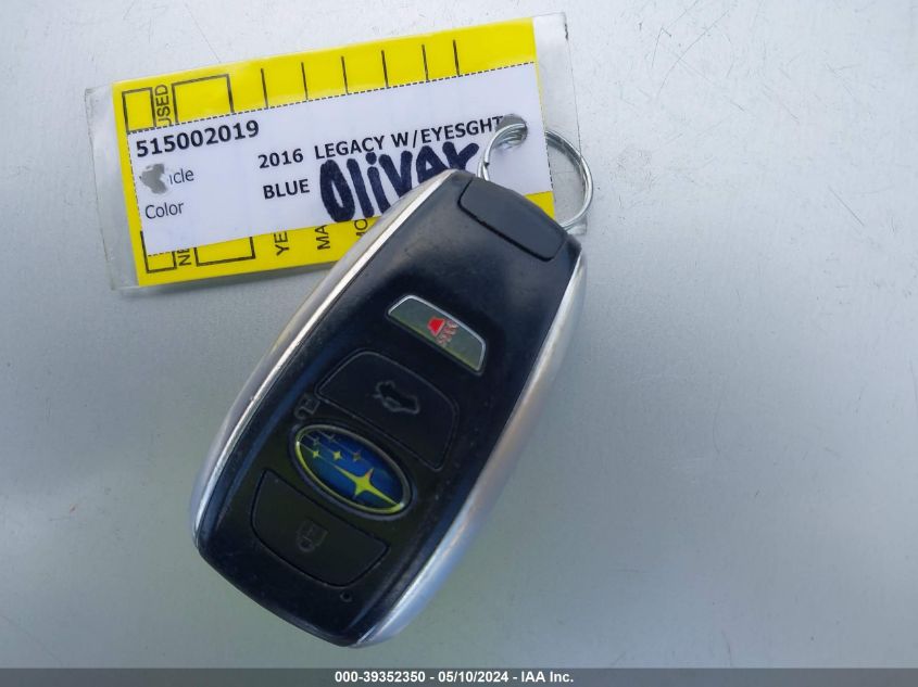 2016 Subaru Legacy 2.5I Limited VIN: 4S3BNAN63G3026825 Lot: 39352350