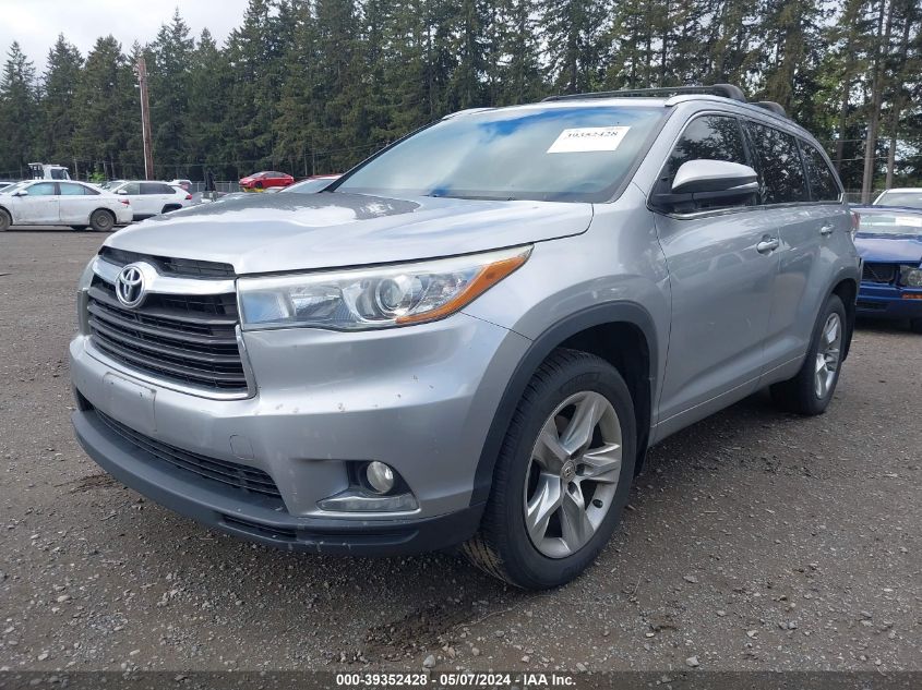 2015 Toyota Highlander Limited V6 VIN: 5TDDKRFHXFS108919 Lot: 39352428