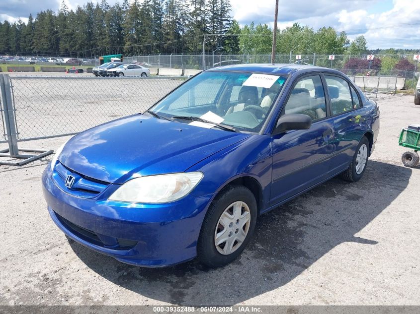 2005 Honda Civic Vp VIN: 2HGES16375H589723 Lot: 39352488