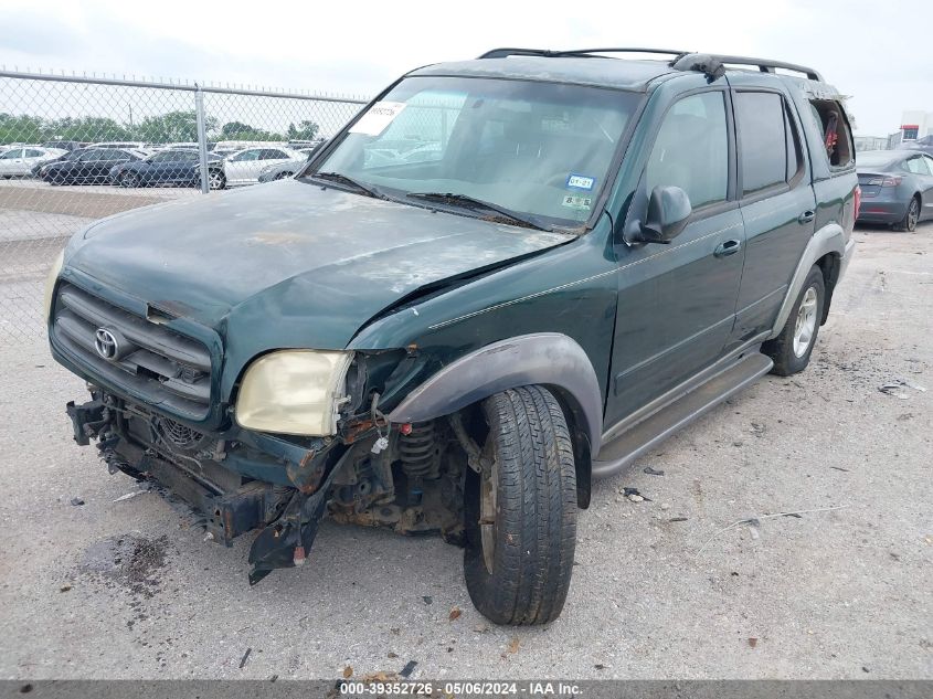 2002 Toyota Sequoia Sr5 V8 VIN: 5TDZT34A42S095746 Lot: 39352726