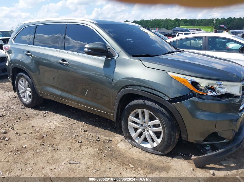 2014 Toyota Highlander Le Plus V6/Le V6 VIN: 5TDBKRFH5ES022858 Lot: 39352916