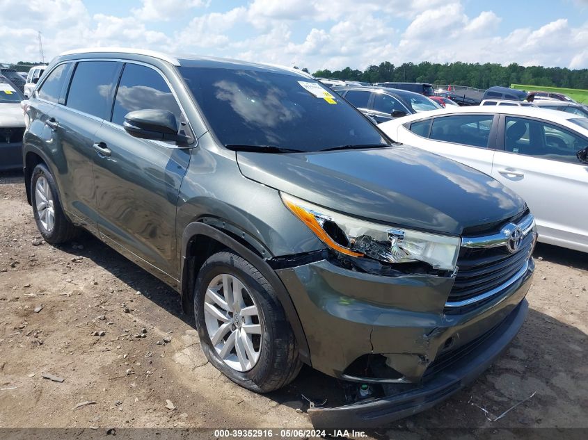 2014 Toyota Highlander Le Plus V6/Le V6 VIN: 5TDBKRFH5ES022858 Lot: 39352916