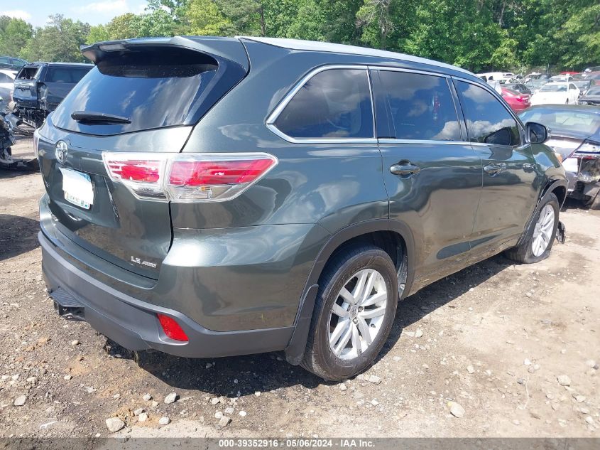 2014 Toyota Highlander Le Plus V6/Le V6 VIN: 5TDBKRFH5ES022858 Lot: 39352916