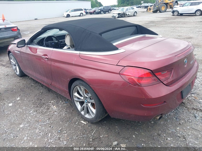 2012 BMW 640I VIN: WBALW7C59CC618493 Lot: 39354045