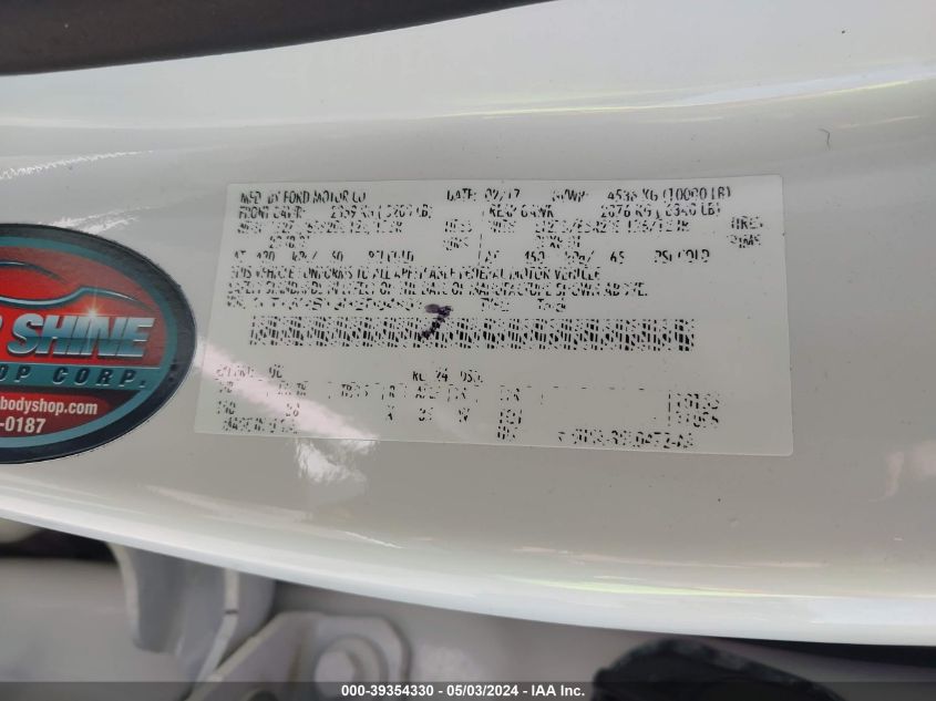 2017 Ford F-250 VIN: 1FT7W2BT9HED04801 Lot: 39354330