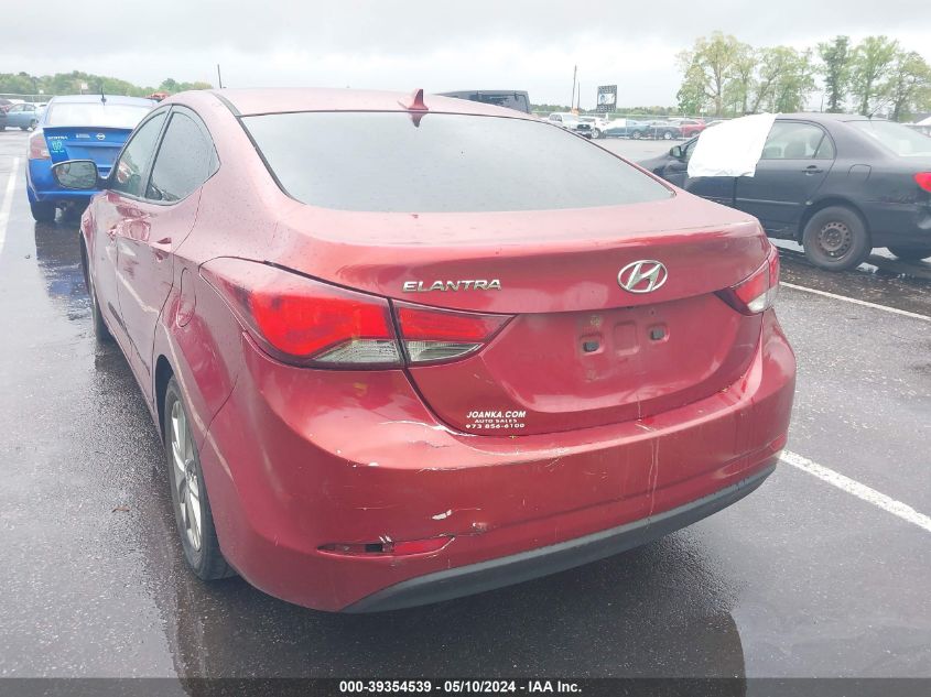 2016 Hyundai Elantra Se VIN: 5NPDH4AE4GH653813 Lot: 39354539