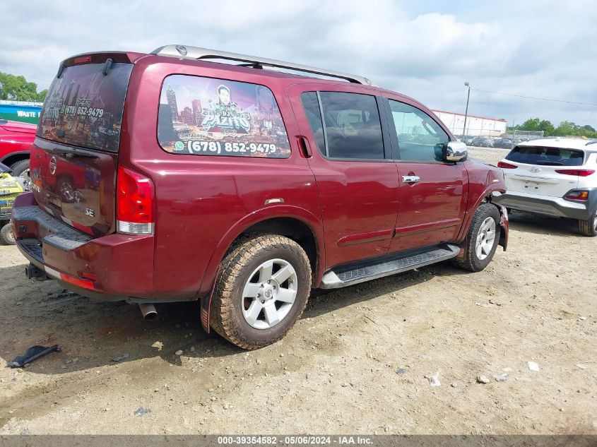 2010 Nissan Armada Se VIN: 5N1BA0ND8AN604929 Lot: 39354582