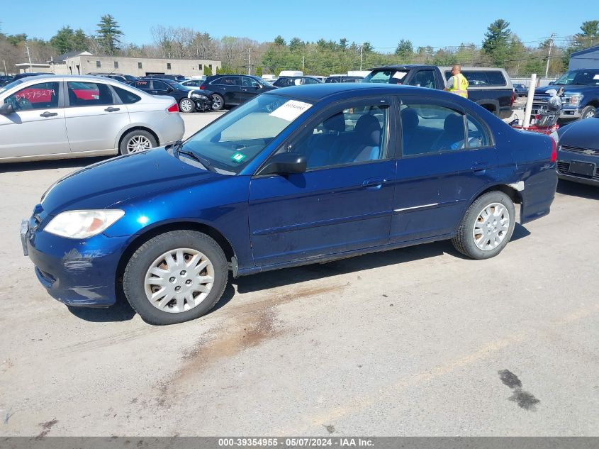 2005 Honda Civic Lx VIN: 2HGES15595H523192 Lot: 39354955