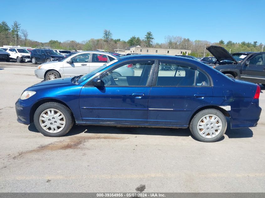 2005 Honda Civic Lx VIN: 2HGES15595H523192 Lot: 39354955