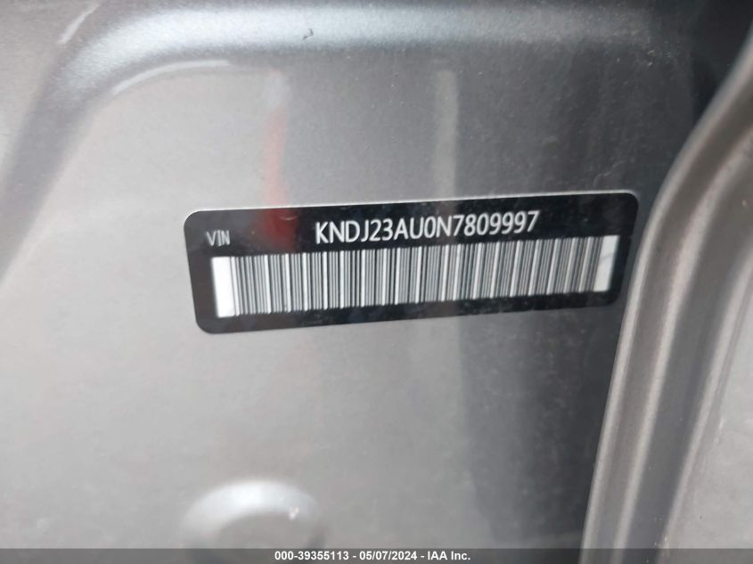 2022 KIA SOUL LX/X LINE/S - KNDJ23AU0N7809997