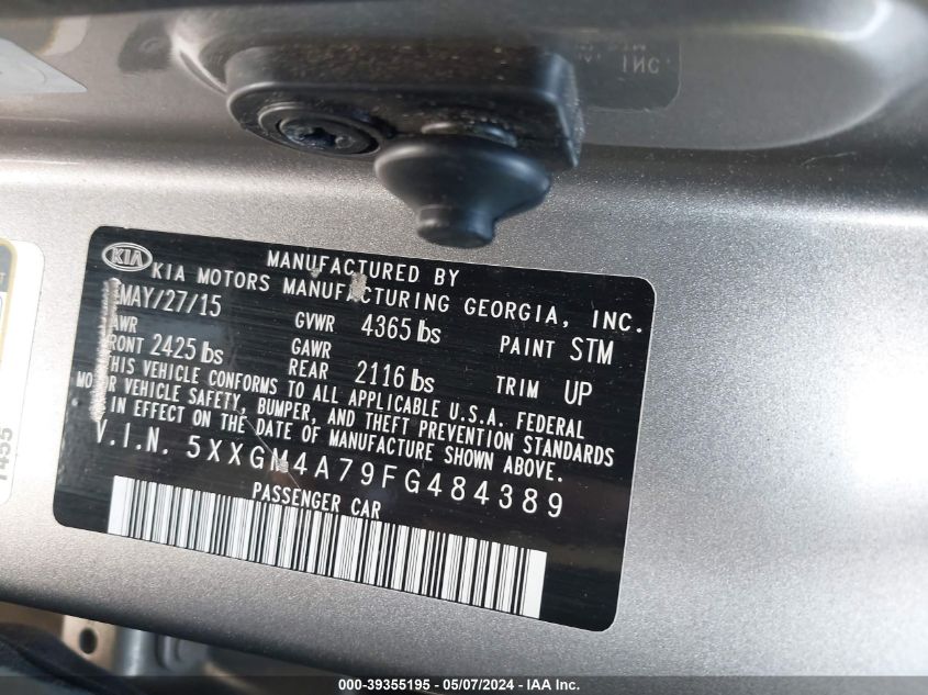 2015 KIA OPTIMA LX - 5XXGM4A79FG484389