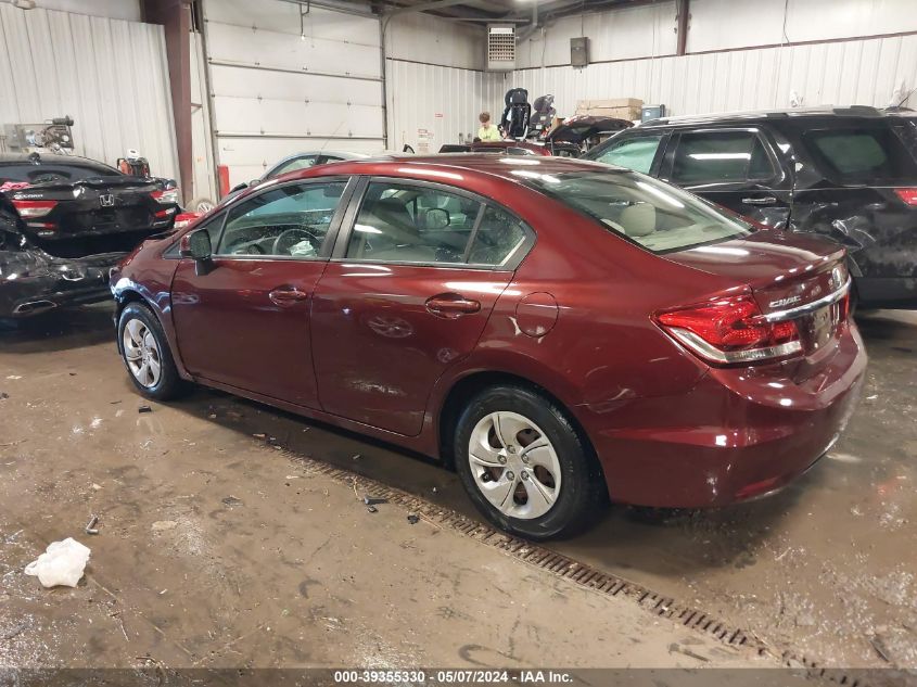 2013 Honda Civic Lx VIN: 19XFB2F57DE095513 Lot: 39355330