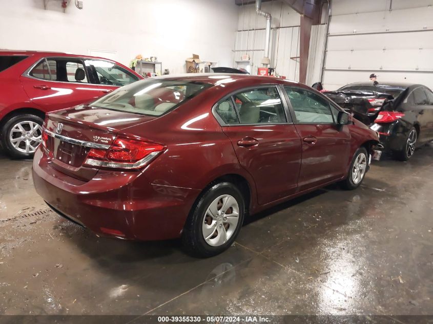 2013 Honda Civic Lx VIN: 19XFB2F57DE095513 Lot: 39355330