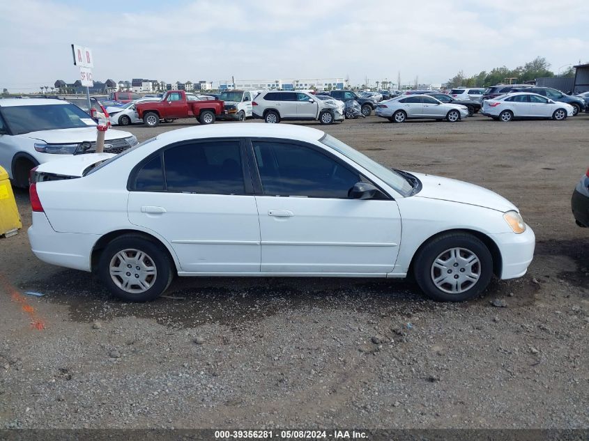 2002 Honda Civic Lx VIN: 2HGES16542H544784 Lot: 39356281