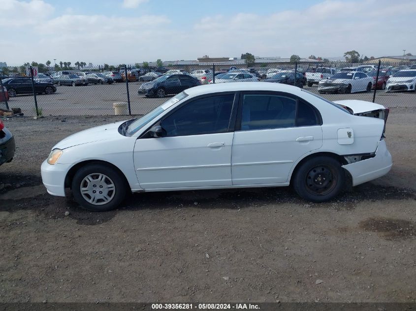 2002 Honda Civic Lx VIN: 2HGES16542H544784 Lot: 39356281